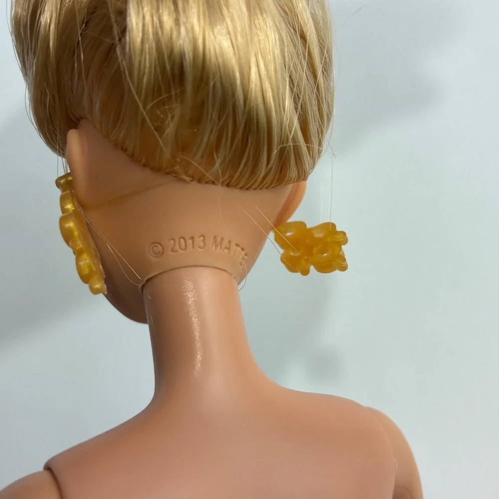 Barbie 2018 Millie Face Holiday Red Lip Gold Earrings Base Doll For Custom OOAK